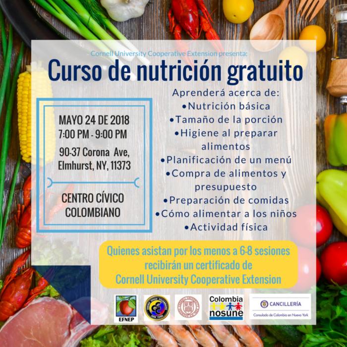 Curso de nutrición para colombianos en nueva york